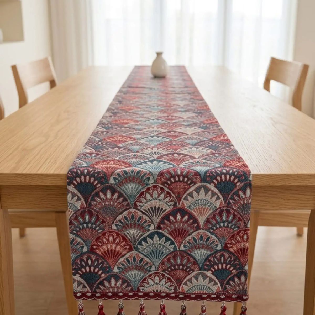 GENERICO - Camino de Mesa Decorativo Diseño Flores 33x180 cm