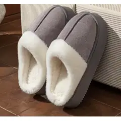 GENERICO - Pantuflas de Piel Antideslizantes Con Chiporro Mujer Cuero Sintetico