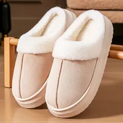 GENERICO - Pantuflas de Piel Antideslizantes Con Chiporro Mujer Cuero Sintetico
