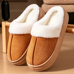 GENERICO - Pantuflas de Piel Antideslizantes Con Chiporro Mujer Cuero Sintetico