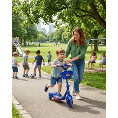 GENERICO - Monopatín Scooter Infantil Con Canasto Y Luces 3 Ruedas Azul