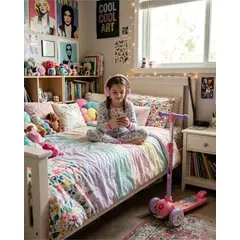GENERICO - Scooter Infantil Ajustable Con 3 Ruedas De Luces LED Rosado