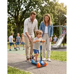 GENERICO - Scooter Monopatín Infantil 3 Ruedas Luces LED Guardián Espacial Azul