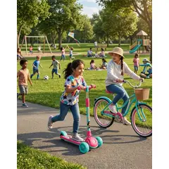 GENERICO - Scooter Monopatín de 3 Ruedas Infantil Rosado Turquesa
