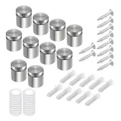 KUANGYE - Chapetones De 25x25mm Para Montaje De Herrajes Vidrio, 20 Pcs
