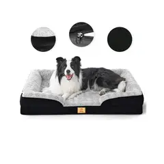 GENERICO - Cama Antiestres Perro Colchon Ortopedica 90x63cm Color Negro Con Gris