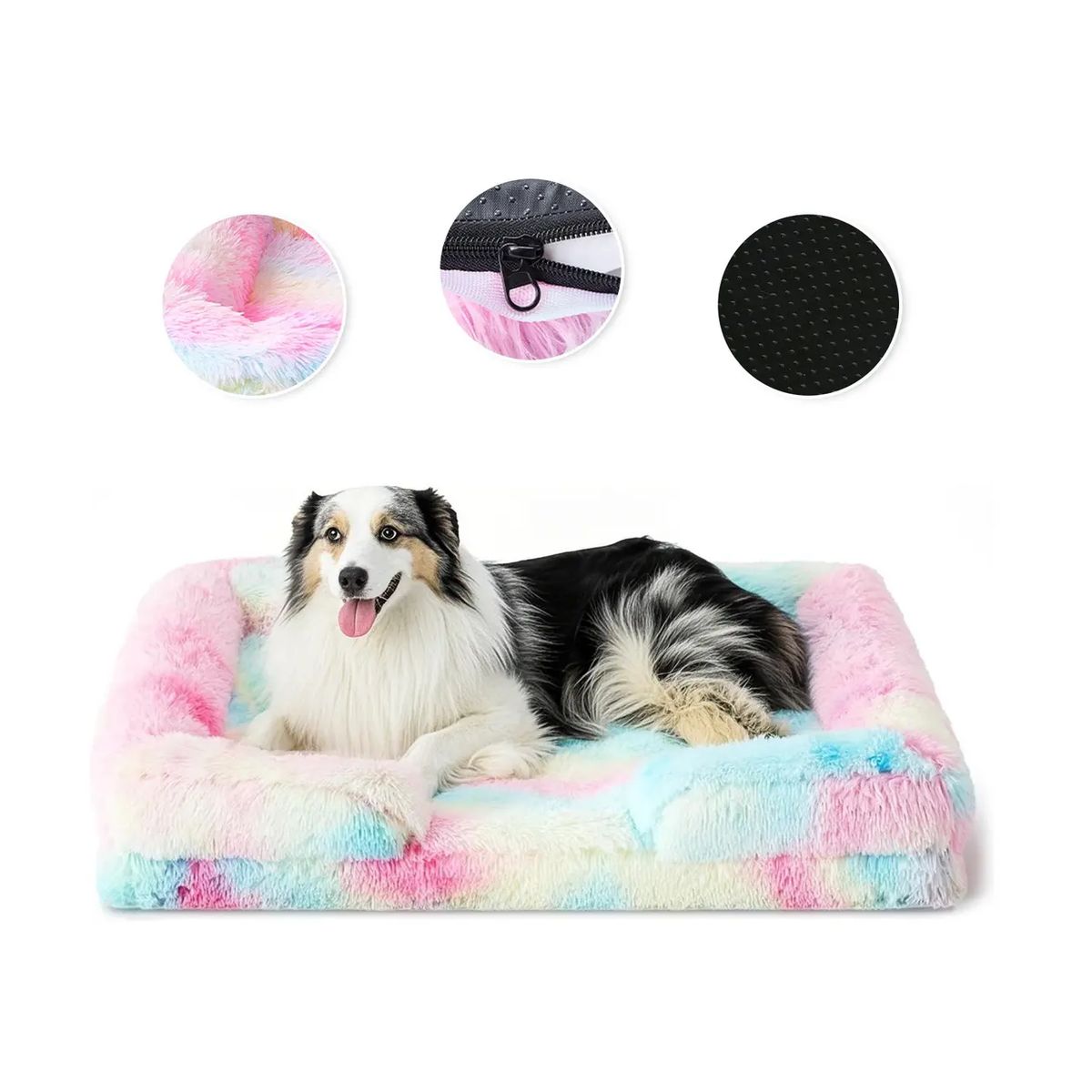 GENERICO - Cama Antiestres Perro Colchon Ortopedica 90x63cm color rosa