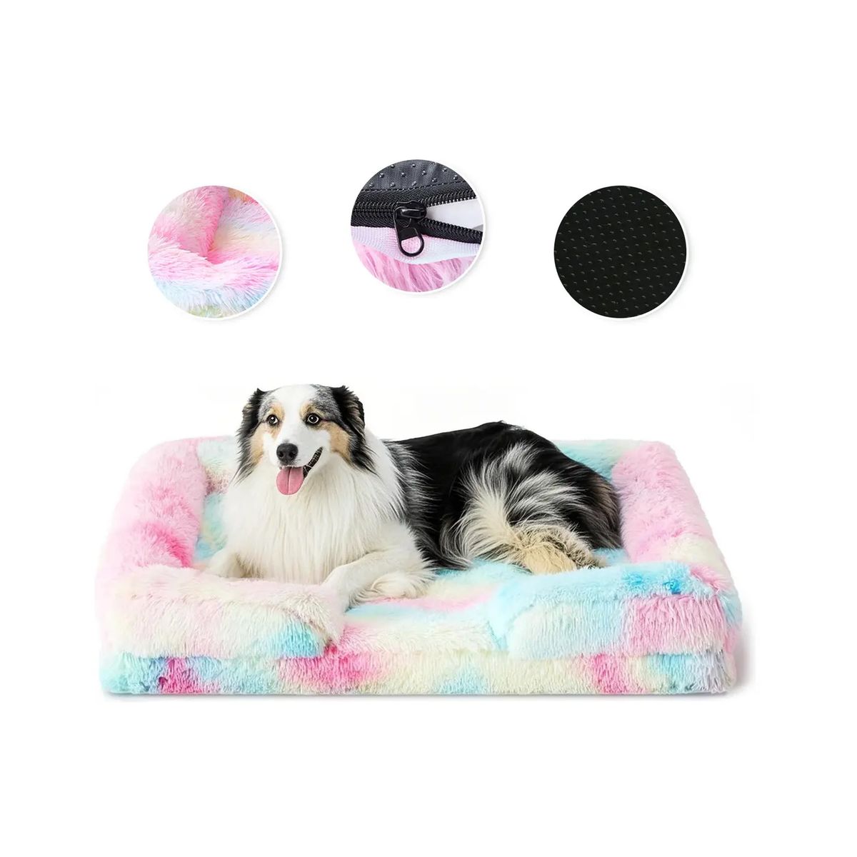 GENERICO - Cama Antiestres Perro Colchon Ortopedica 90x63cm color rosa