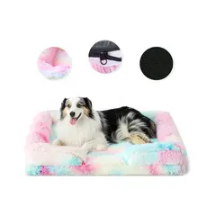 GENERICO - Cama Antiestres Perro Colchon Ortopedica 90x63cm color rosa