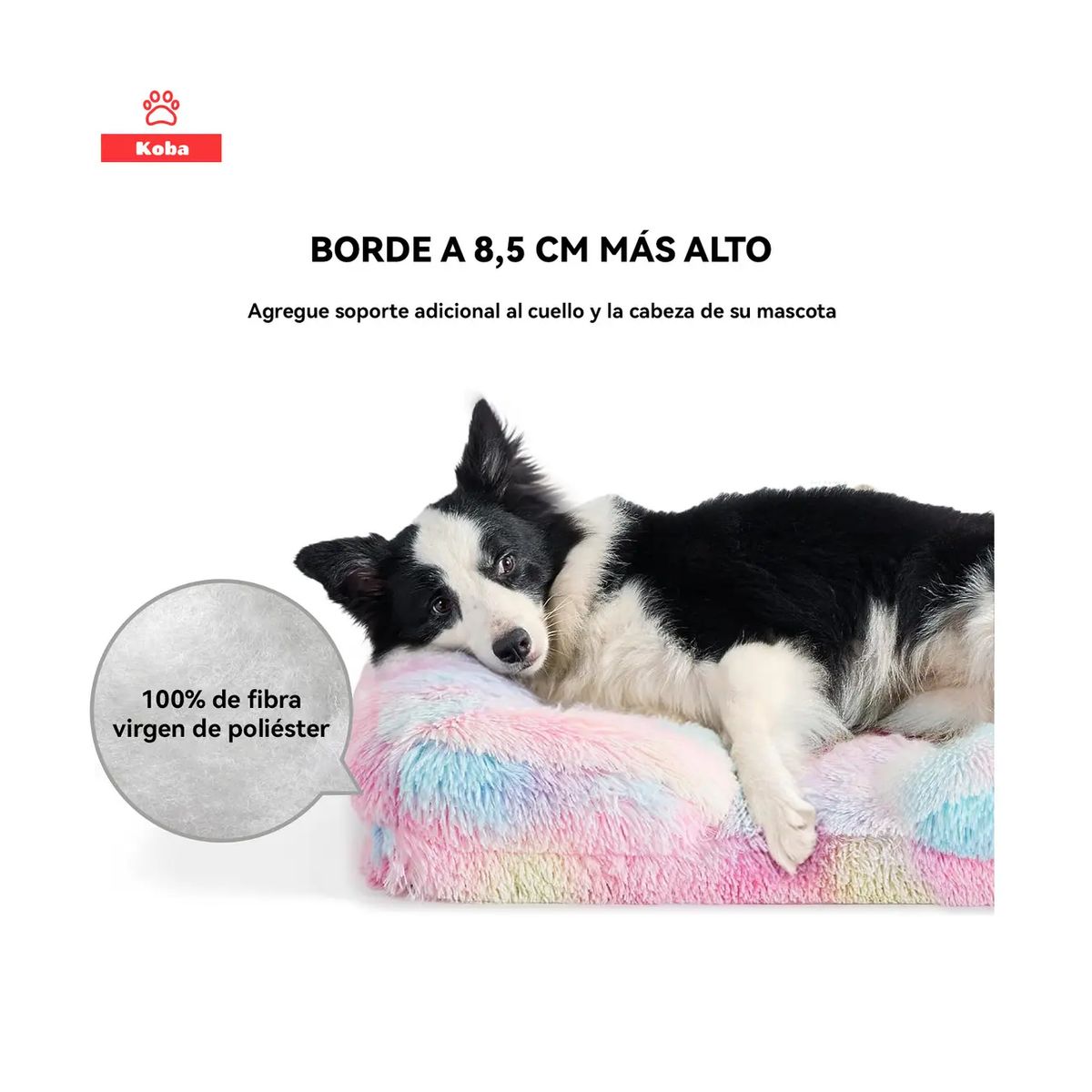 GENERICO - Cama Antiestres Perro Colchon Ortopedica 90x63cm color rosa