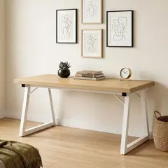VIDITA - Escritorio Oficina 160cm Tablero Grueso 30mm Estructura Metálica Metal Madera