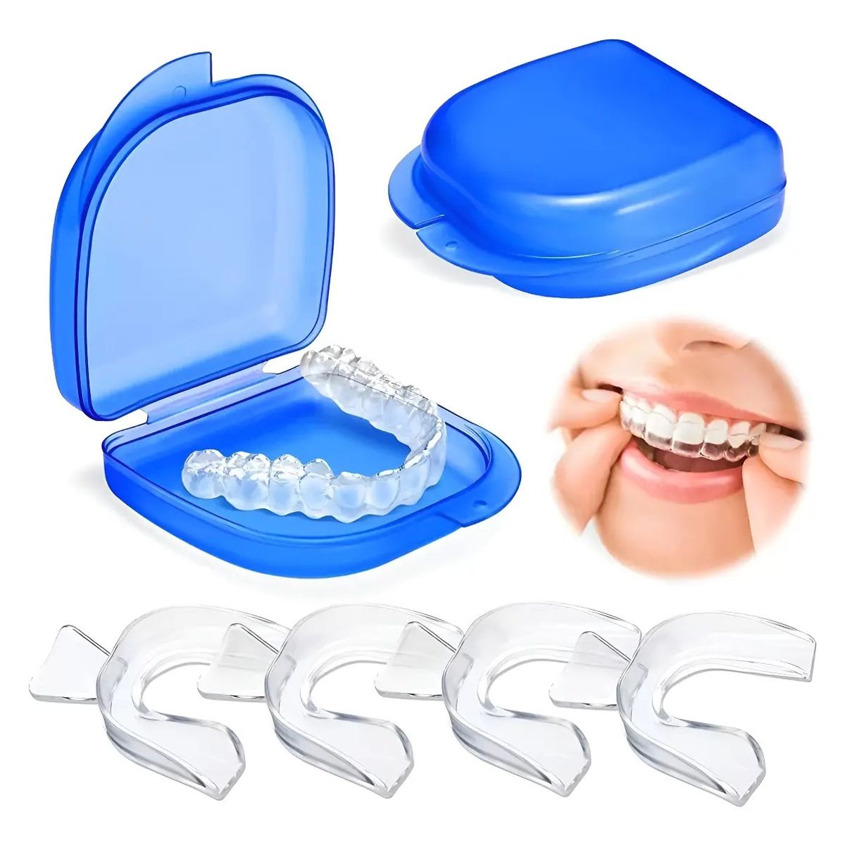 KUANGYE - Set 4 Guarda Dental Moldeable Desgaste Bucal Anti Bruxismo