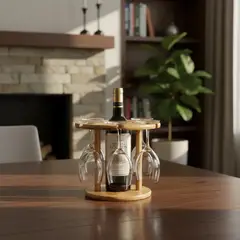 NEWTREE - Porta Vino De Bambú Para 6 Botellas 25x21cm