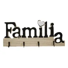 NEWTREE - Colgador Madera Familia 28x11x0.8cm
