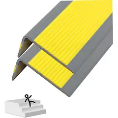 TSKY CHILE SHOPPING - 5Mts Moldura de borde para escalón autoadhesiva de vinilo con nariz para escaleras, moldura de protección antideslizante