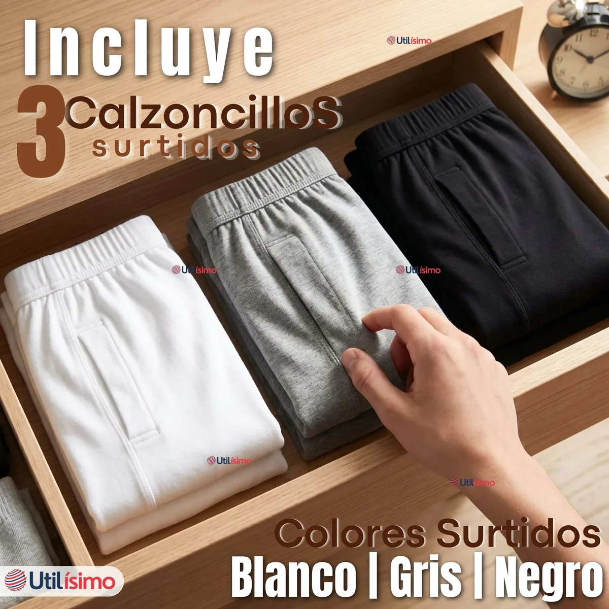 UTILISIMO - Pack 3 Calzoncillos Largo Algodón Calza Invierno Primera Capa Juvenil Hombre
