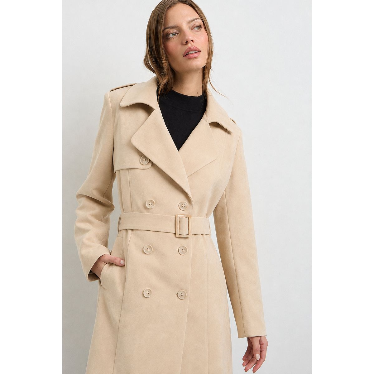 IO - Chaqueton Beige Mujer Io