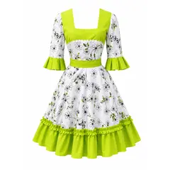 GENERICO - Vestido Huasa China Verde - Bosque Nevado
