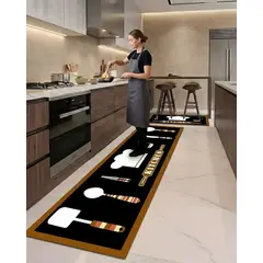 GENERICO - Set 2 Piezas Alfombra de Cocina Goma Antideslizante Diseño Estampado09