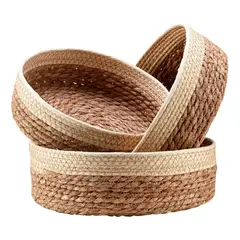 WAKESHOME - Set 3 Canastos Contenedor De Almacenamiento Cesta De Escritorio