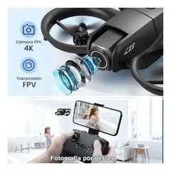 VIDITA - Mini Drone Fpv Doble Cámara 4k Fácil De Usar 3 Baterías Wifi Color Negro