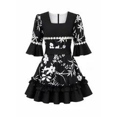 GENERICO - Vestido Huasa China Negro - Noche de Cueca