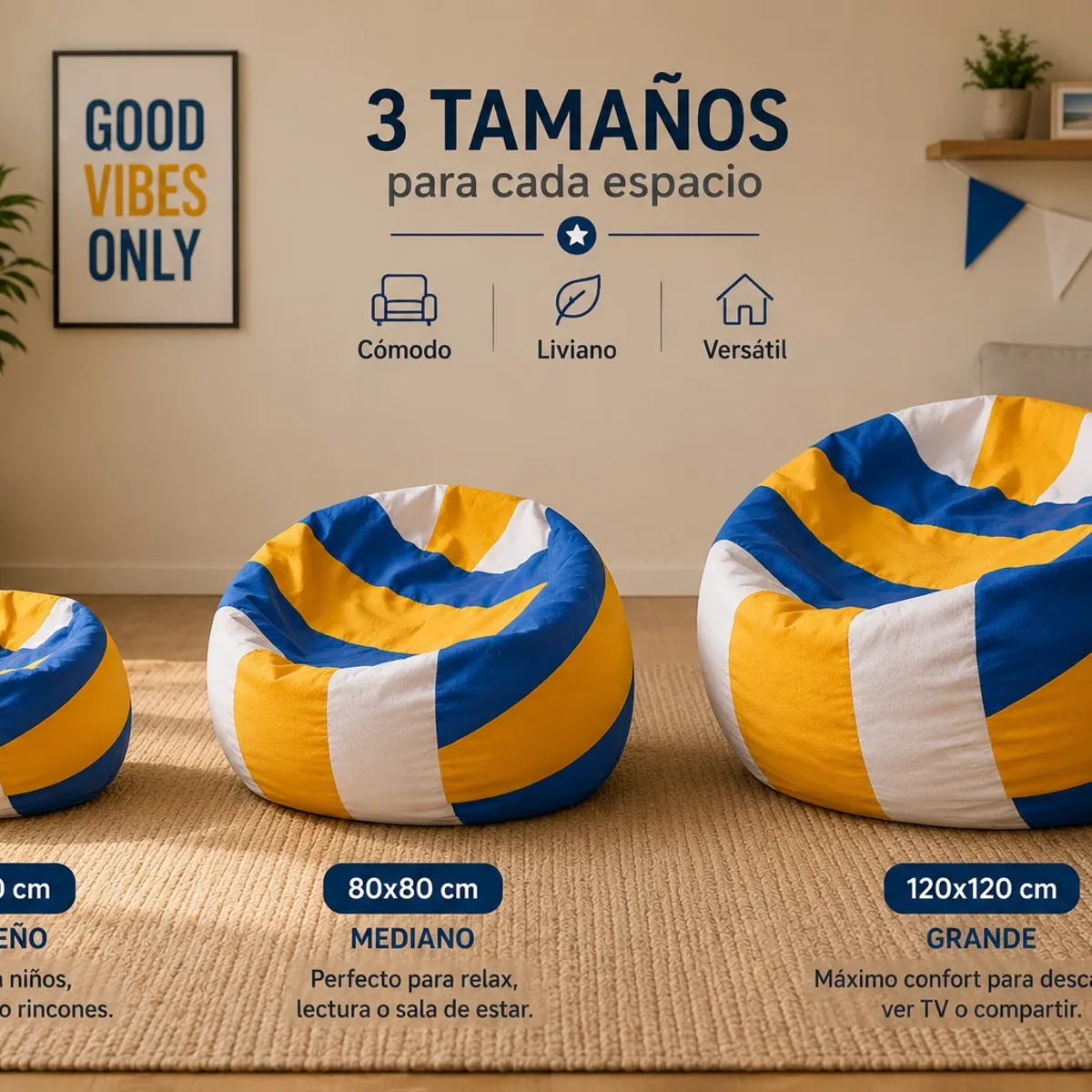 GENERICO - Pouf Pera Infantil Diseño Voleibol Eco Cuero 120x120x120 cm Maxicosas