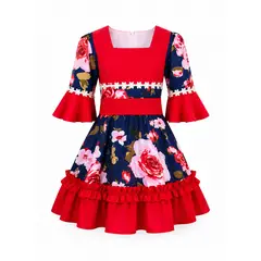 GENERICO - Vestido Huasa China Rojo - Huerta Roja