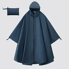 VATYERTY - Poncho impermeable con capucha para adultos blanco