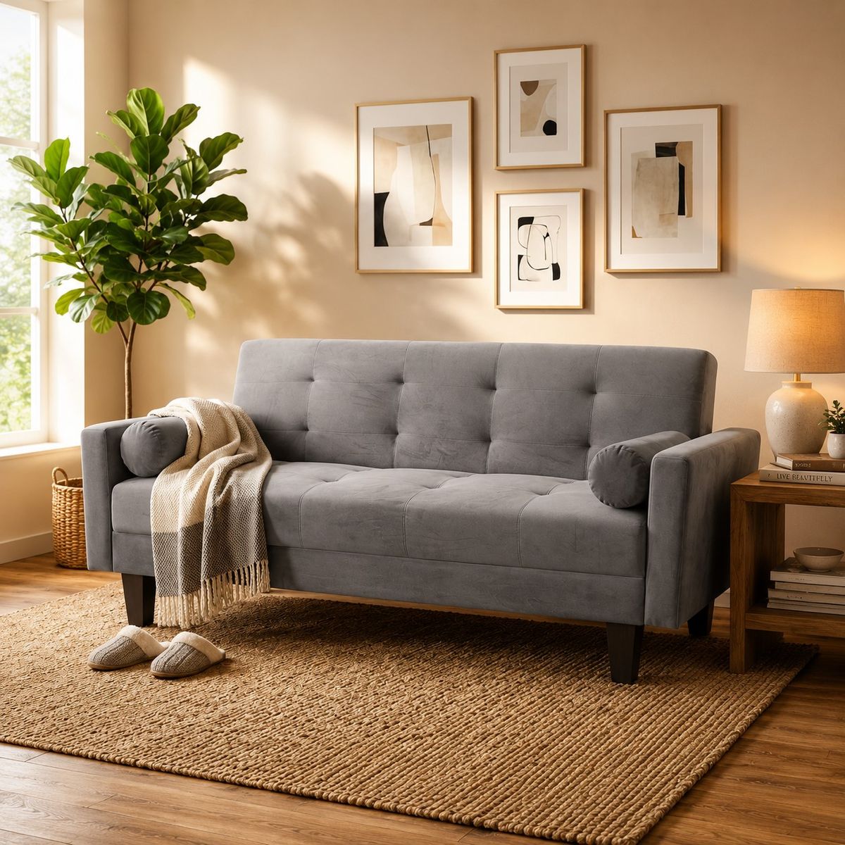 AVANTI - SOFÁ CAMA MILÁN VELVET GRIS