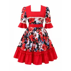 GENERICO - Vestido Huasa China Rojo - Gala Campestre