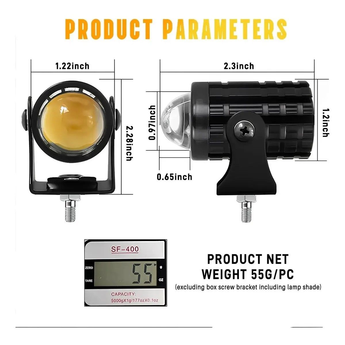 GENERICO - Faros Auxiliares Lupa Para Auto Moto Con Estrobo 4pcs BELUG