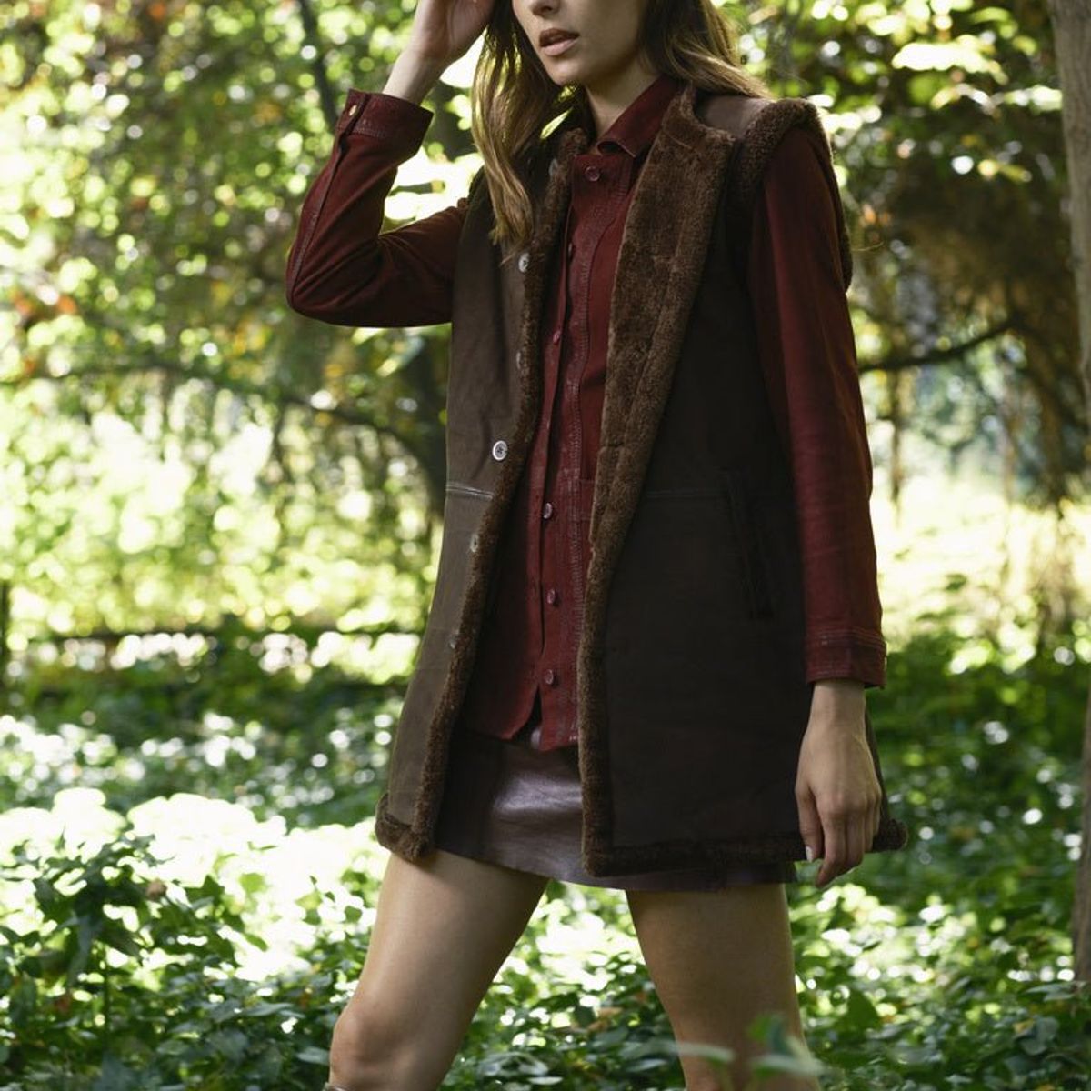 BOR - CHAQUETA SIN MANGAS BOREAL CAFÉ CUERO NOBUCK