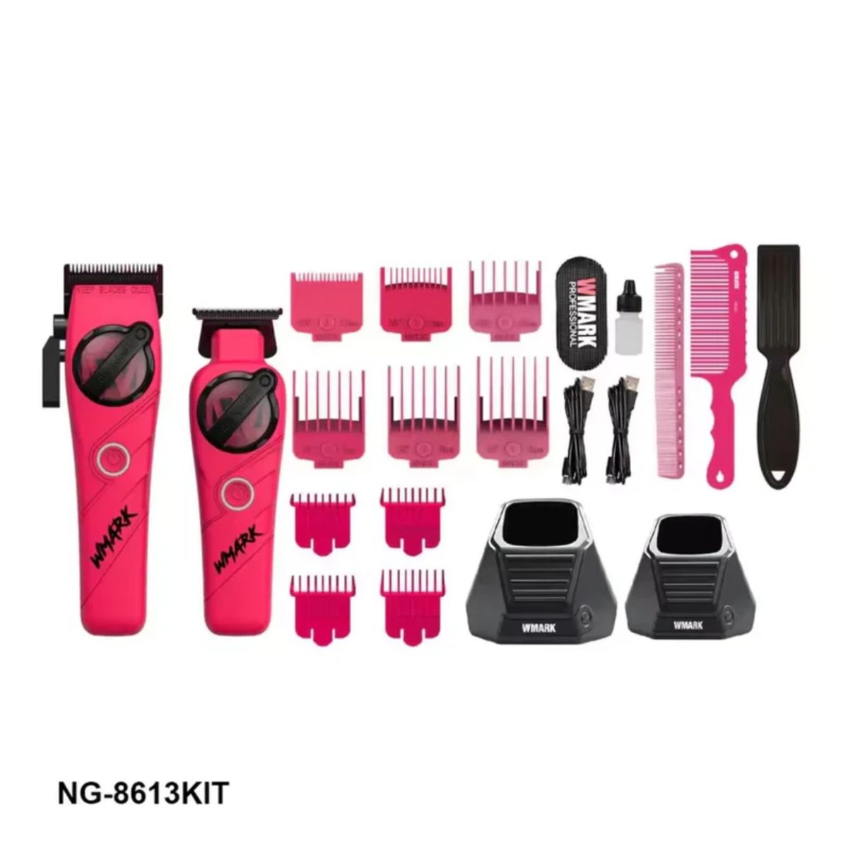 WMARK - Kit Cortadora De Pelo + Trimmer Detailer Wmark NG-8613 Rosado