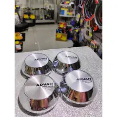 GENERICO - X4 Tapas centro de llantas de auto tunning conica Medidas 60mmX65mm ADVAN PLATA