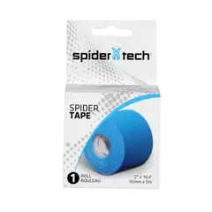 SPIDER TECH - Pack 4 Tape Azul Kinesiologico Spidertech® 5 Cm X 5 Mt