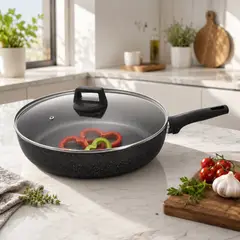 HAUSROLAND - Sarten 30cm antiadherente con tapa