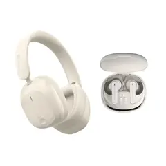 GENERICO - Combo Audífonos Inalámbricos Auriculares Solohour ST1 y H10 Beige
