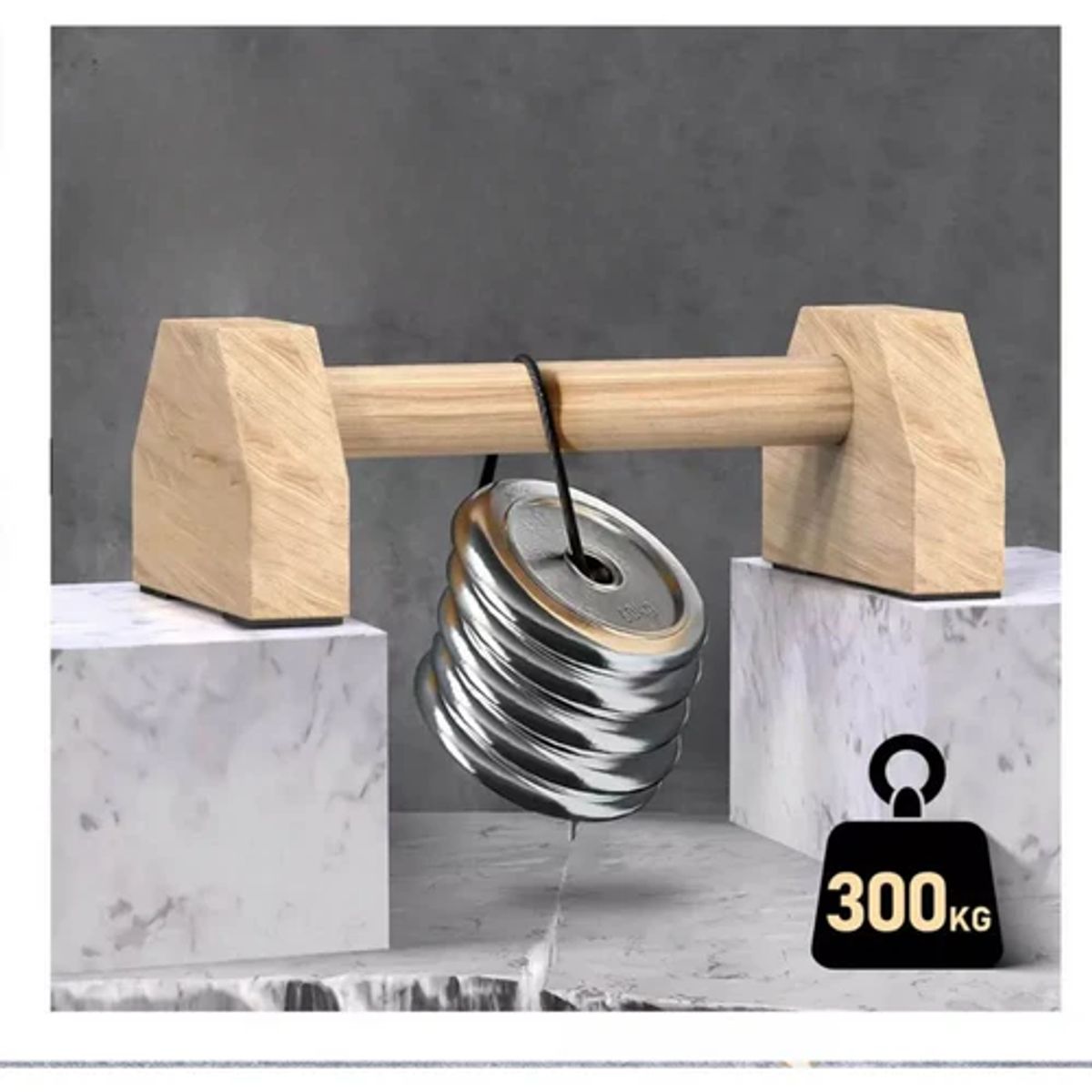 GENERICO - Mini Paralelas de Madera Calistenia Fitness Barra
