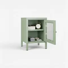 METANEK AMERICAN DESIGN - Velador vitrina 1 puerta 2 niveles linea mint - SC-NS-A003