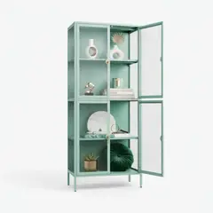 METANEK AMERICAN DESIGN - Mueble vitrina alto 4 puertas 4 niveles linea mint - SC-DC-H006