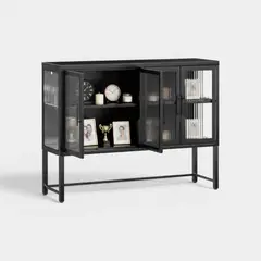 METANEK AMERICAN DESIGN - Vitrina baja 4 puertas linea black - SC-DC-F001