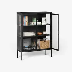 METANEK AMERICAN DESIGN - Vitrina baja 2 puertas 3 niveles linea black - SC-DC-F007