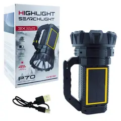 GENERICO - Linterna Solar LED P70P50 Profesional Modelo W5191 Con Indicador De Carga
