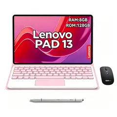 LENOVO - Tablet Pad Pro 13 8GB+128GB y Ratón inalámbrico Bluetooth y Teclado Rosa y Lápiz táctil