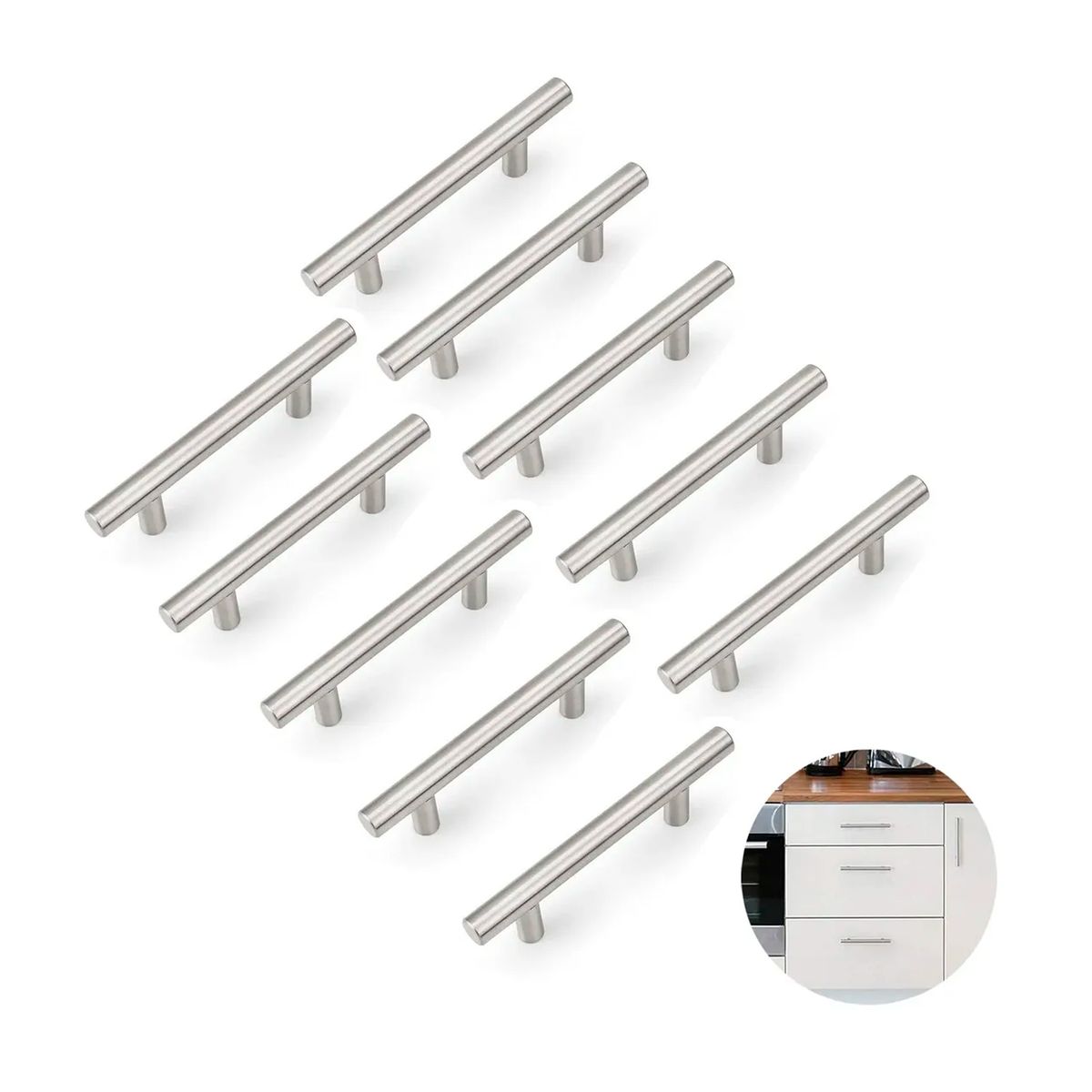OFERTABKN - X10 Manillas Tiradores Acero Inoxidable 15cm Puertas Cajones