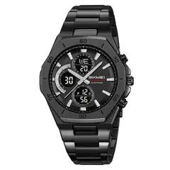 SKMEI - Reloj Hombre Elegante Digital Analogo Black