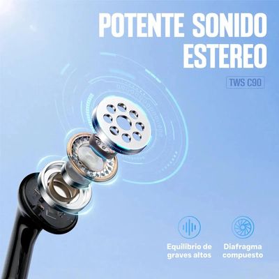 Generico Audífonos Inalámbricos Tws-C90 Con Micrófono Y
