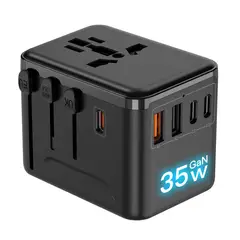 GENERICO - Enchufe Adaptador Viaje Universal 4 En 1 de 35W
