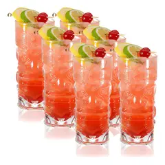 GENERICO - Set 6 vasos Tiki 420ml color cristal